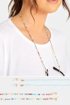 Yours Yours 2 Pack Blue Beaded Sunglasses Chain Set