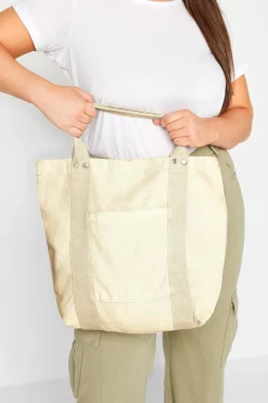 Yours Yours Beige Brown Canvas Tote Bag