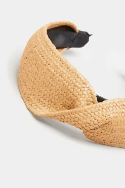 Yours Yours Beige Brown Straw Twist Headband