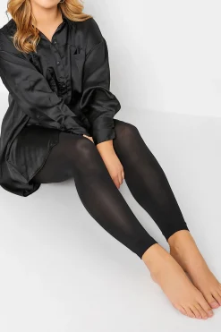 Yours Yours Black 80 Denier Footless Tights