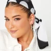 Yours Yours Black & White Spot Print Scarf