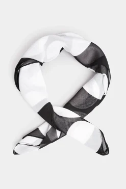 Yours Yours Black & White Spot Print Scarf