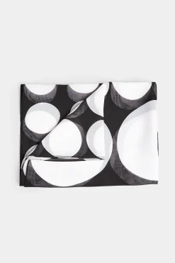 Yours Yours Black & White Spot Print Scarf