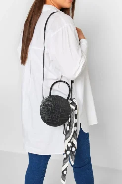 Yours Yours Black & White Polka Dot Print Scarf