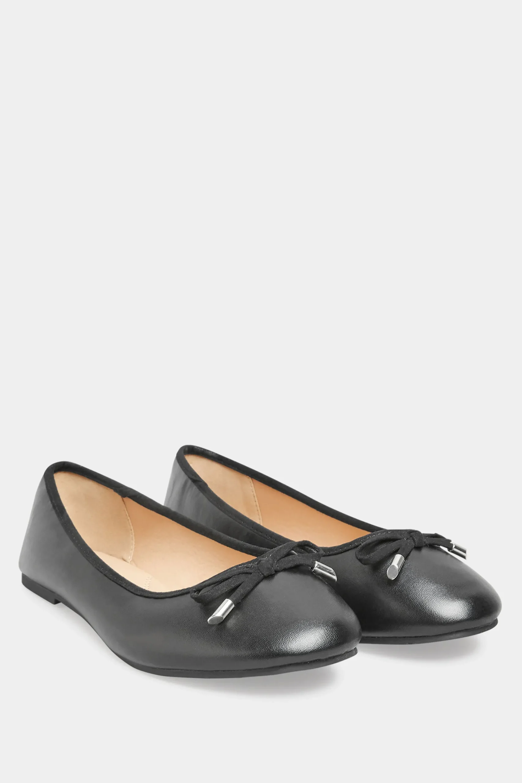 Yours Yours Black Ballerina Pumps In Wide E Fit & Extra Wide Eee Fit