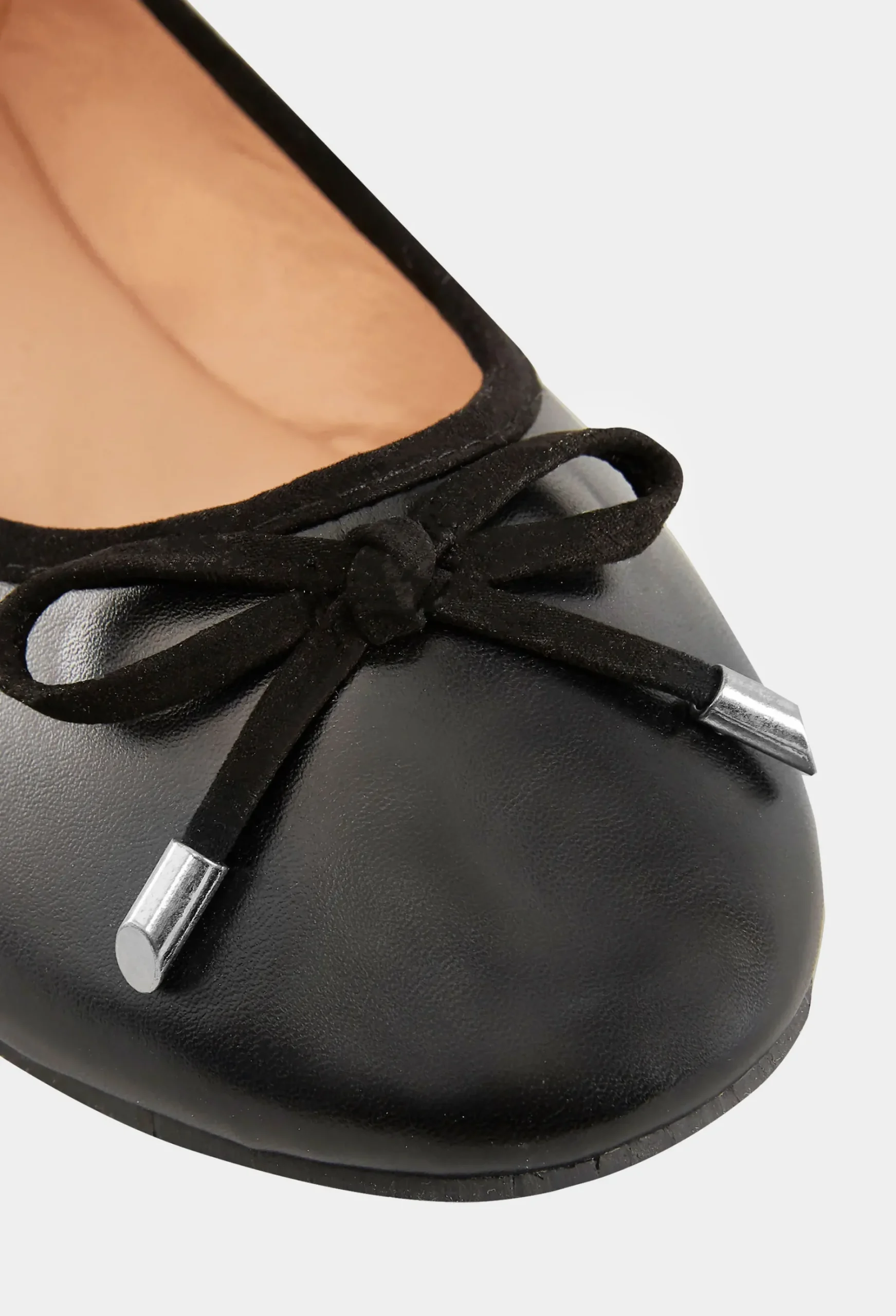 Yours Yours Black Ballerina Pumps In Wide E Fit & Extra Wide Eee Fit