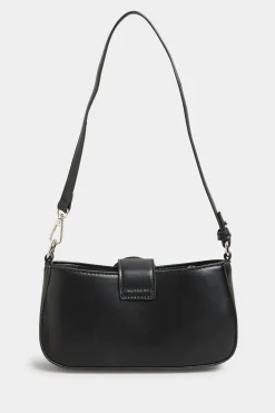 Yours Yours Black Buckle Front Shoulder Bag