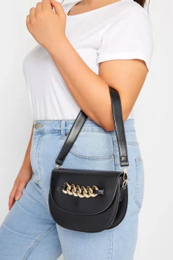 Yours Yours Black Chain Detail Shoulder Bag