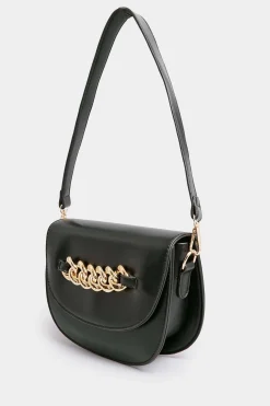Yours Yours Black Chain Detail Shoulder Bag
