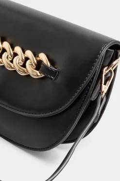 Yours Yours Black Chain Detail Shoulder Bag