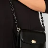 Yours Yours Black Chain Lock Detail Bag