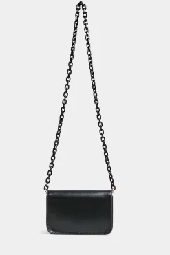 Yours Yours Black Chain Lock Detail Bag