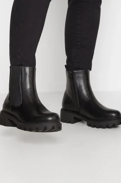 Yours Yours Black Chunky Chelsea Boots In Wide E Fit & Extra Wide Eee Fit