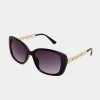 Yours Yours Black Chunky Chain Arm Sunglasses