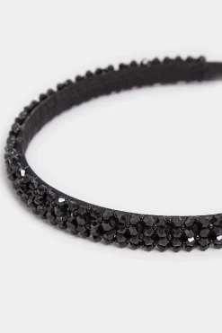 Yours Yours Black Crystal Beaded Headband