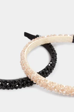 Yours Yours Black Crystal Beaded Headband