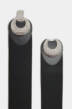 Yours Yours Black Double Circle Wide Belt