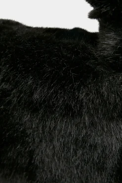 Yours Yours Black Faux Fur Knot Handle Bag