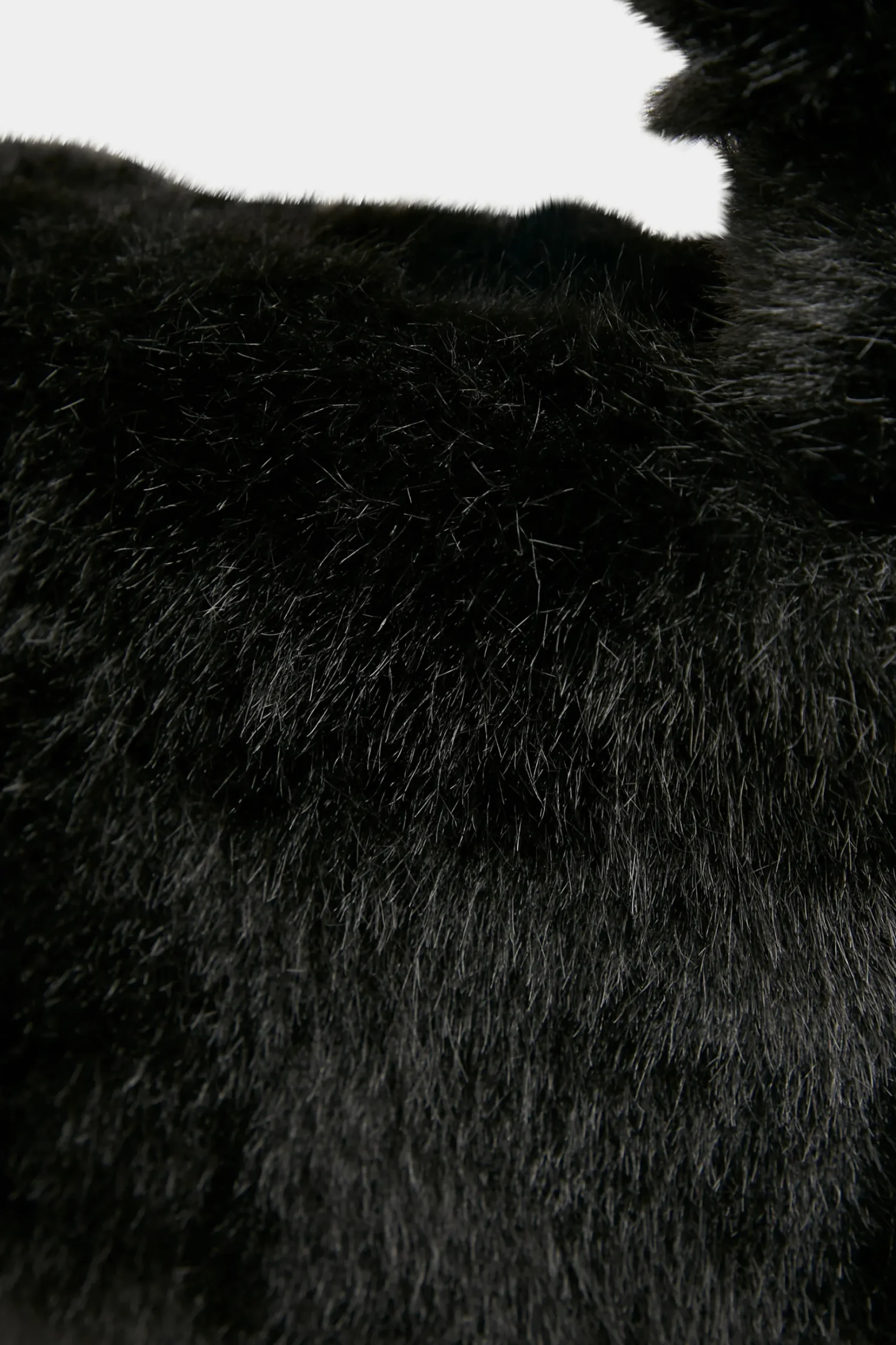 Yours Yours Black Faux Fur Knot Handle Bag