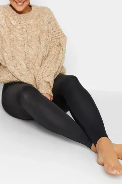 Yours Yours Black High Waisted Shaping Footless Tights