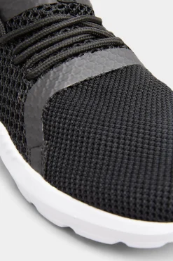 Yours Yours Black Knitted Mesh Trainers In Standard Fit