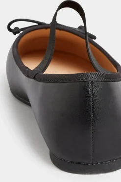 Yours Yours Black Mary Jane Ballerina Pumps In Wide E Fit & Extra Wide Eee Fit