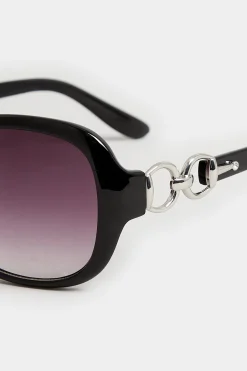 Yours Yours Black Oversized Double Circle Sunglasses