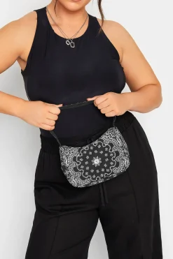 Yours Yours Black Paisley Print Shoulder Bag
