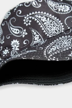 Yours Yours Black Paisley Print Bucket Hat
