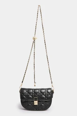 Yours Yours Black Quilted Chain Shoulder Bag
