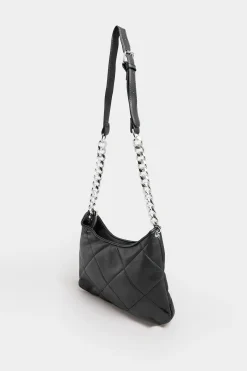 Yours Yours Black Quilted Chain Strap Shoulder Bag