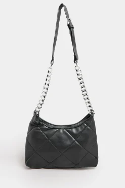 Yours Yours Black Quilted Chain Strap Shoulder Bag