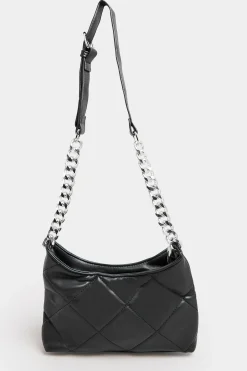Yours Yours Black Quilted Chain Strap Shoulder Bag