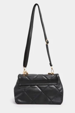 Yours Yours Black Quilted Chain Handle Bag