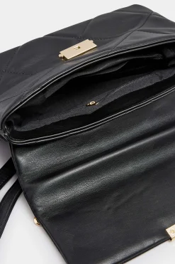 Yours Yours Black Quilted Chain Handle Bag