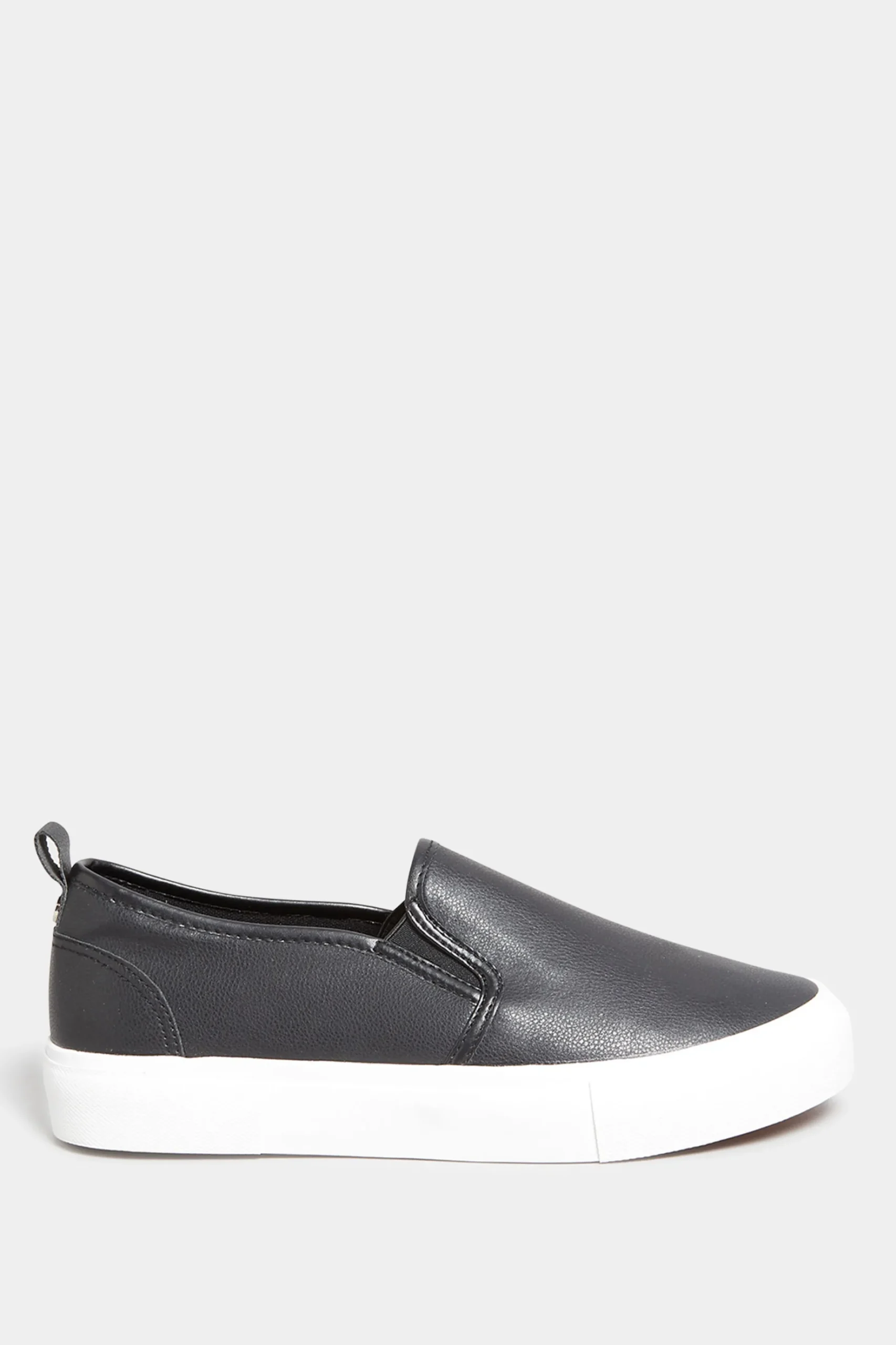 Yours Yours Black Slip-On Trainers In Wide E Fit