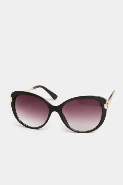 Yours Yours Black Soft Cat Eye Circle Arm Sunglasses