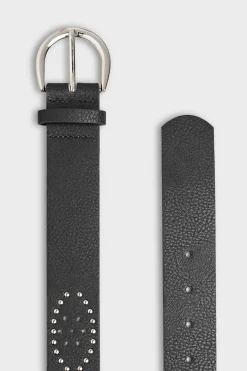 Yours Yours Black Studded Belt
