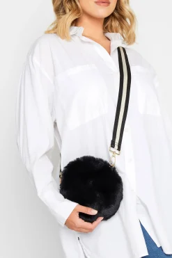 Yours Yours Black Tape Strap Circle Bag
