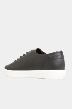 Yours Yours Black Vegan Leather Basic Trainers In Extra Wide Eee Fit