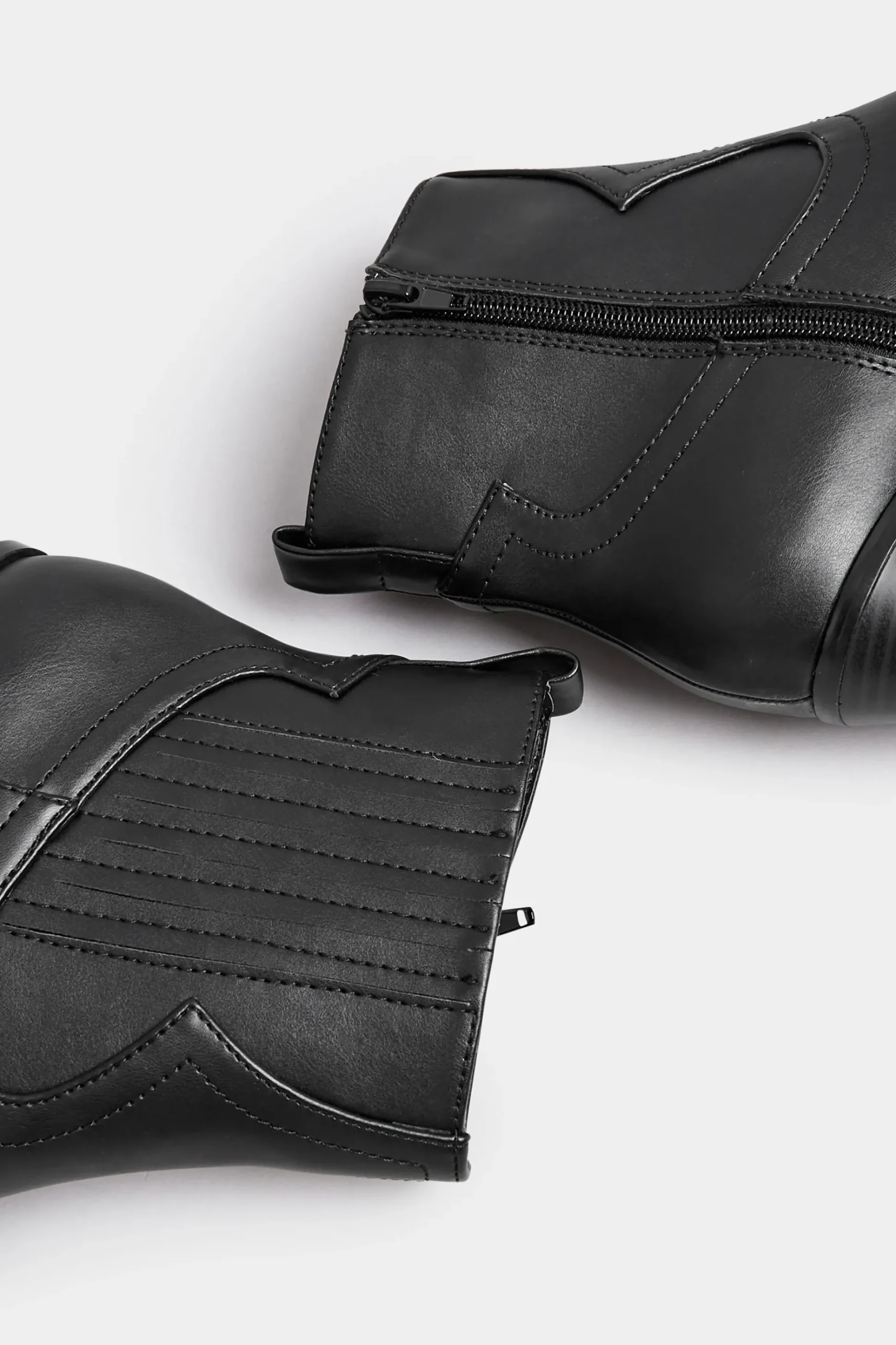 Yours Yours Black Western Pu Ankle Boot In Wide E Fit & Extra Wide Eee Fit
