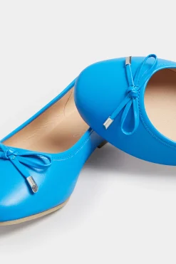 Yours Yours Blue Ballerina Pumps In Wide E Fit & Extra Wide Eee Fit