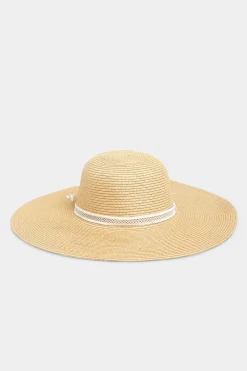 Yours Yours Brown 'Bae Watch' Slogan Floppy Straw Hat
