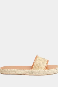 Yours Yours Brown Espadrille Mules In Wide E Fit