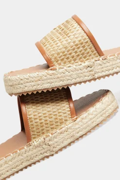 Yours Yours Brown Espadrille Mules In Wide E Fit