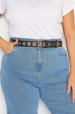 Yours Yours Brown Eyelet Detail Belt