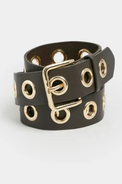 Yours Yours Brown Eyelet Detail Belt