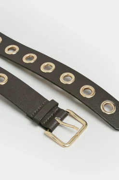 Yours Yours Brown Eyelet Detail Belt