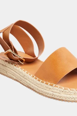 Yours Yours Brown Flatform Espadrilles In Wide E Fit & Extra Wide Eee Fit