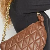Yours Yours Brown Quilted Shoulder Bag